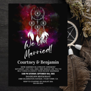 Invitation Attrape-rêves de Nuit Étoilée Réception de Mariage