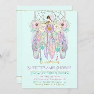 Invitation Attrapeur rêveur féerique ethnique Boho tout