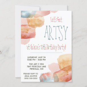 Invitation Attrapons Artsy ! Peinture aquarelle, Art Annivers