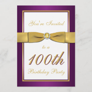 Invitation au 100e anniversaire de Purple, Gold et
