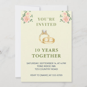 Invitation au 10e anniversaire de mariage   Élégan