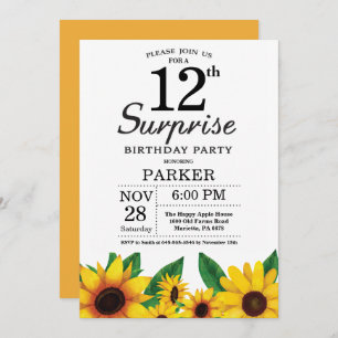 Invitation au 12e anniversaire de Sunflower Surpri