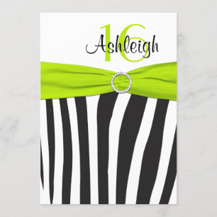 Invitation au 16e anniversaire de Lime, Black, Whi
