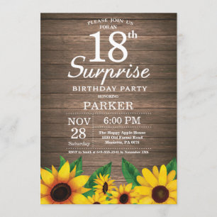 Invitation au 18e anniversaire de la Rustic Sunflo