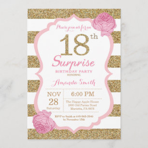 Invitation au 18e anniversaire de Pink and Gold Su