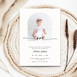 Invitation au 1er anniversaire avec photo