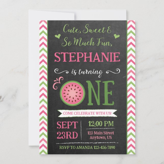 Invitation au 1er anniversaire de One Sweet Melon (Devant)