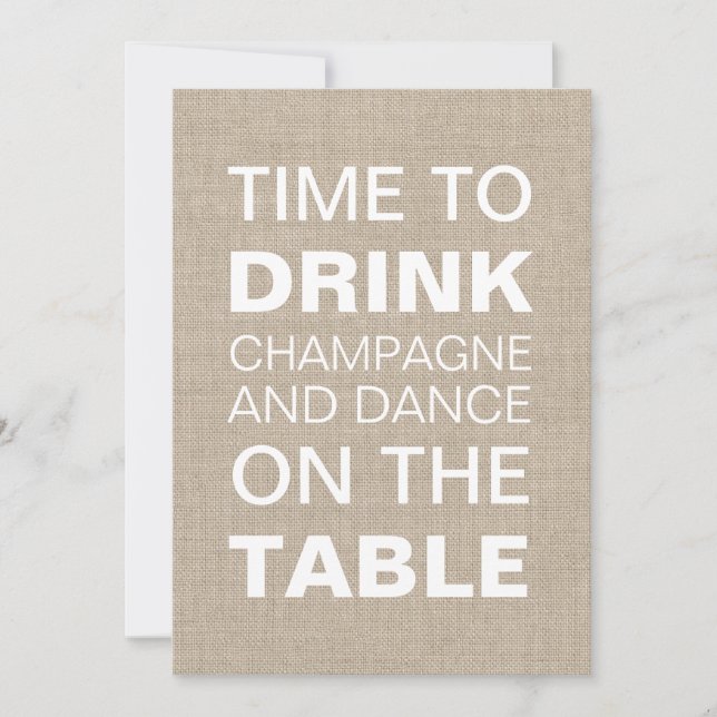 Invitation au 21e anniversaire de Burlap (Devant)