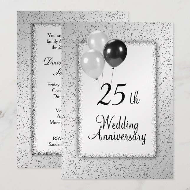 Invitation au 25e anniversaire de mariage (Devant / Derrière)