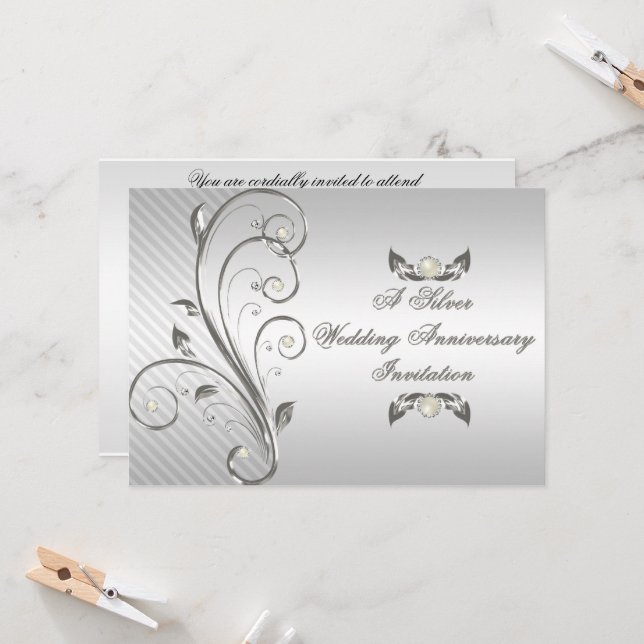 Invitation au 25e anniversaire de mariage (Devant/Arrière en situation)