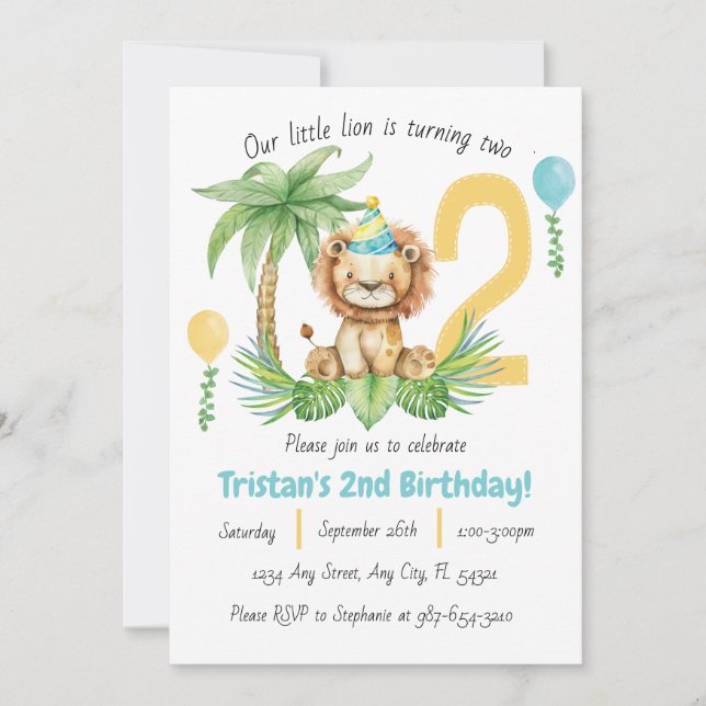 Invitation au 2e anniversaire de Lion Safari (Devant)