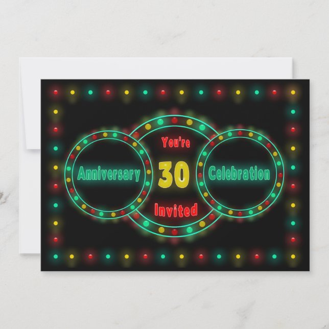 INVITATION AU 30e ANNIVERSAIRE DE MARIAGE - LUMIÈR (Devant)