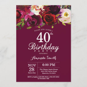 Invitation au 40e anniversaire de la florale de Bo