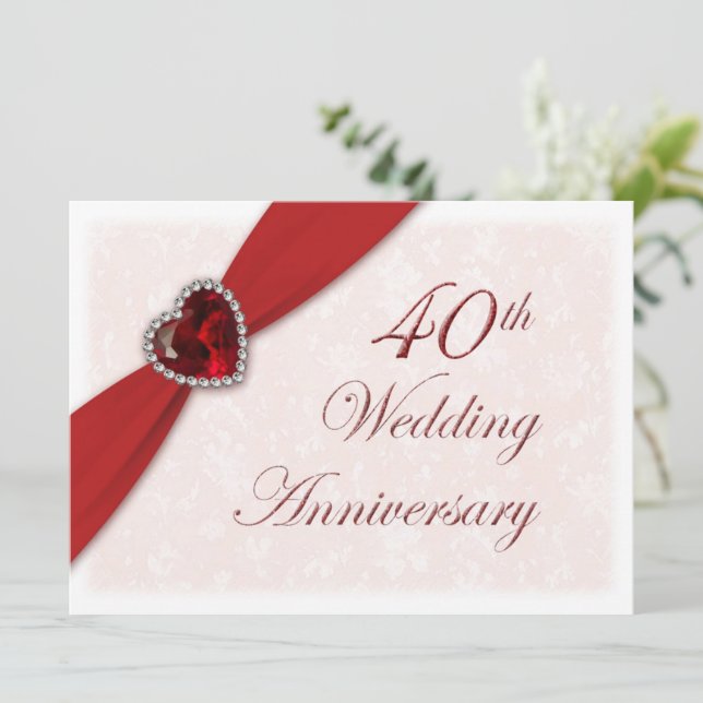 Invitation au 40e anniversaire de mariage en damas (Debout devant)