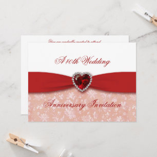 Invitation au 40e anniversaire de mariage en damas