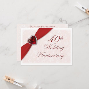 Invitation au 40e anniversaire de mariage en damas
