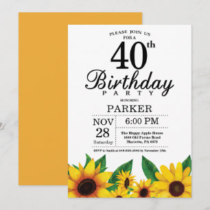 Invitation au 40e anniversaire du tournesol