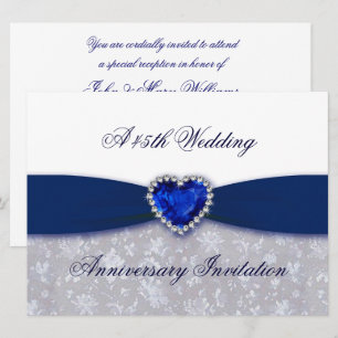 Invitation au 45e anniversaire de mariage en damas