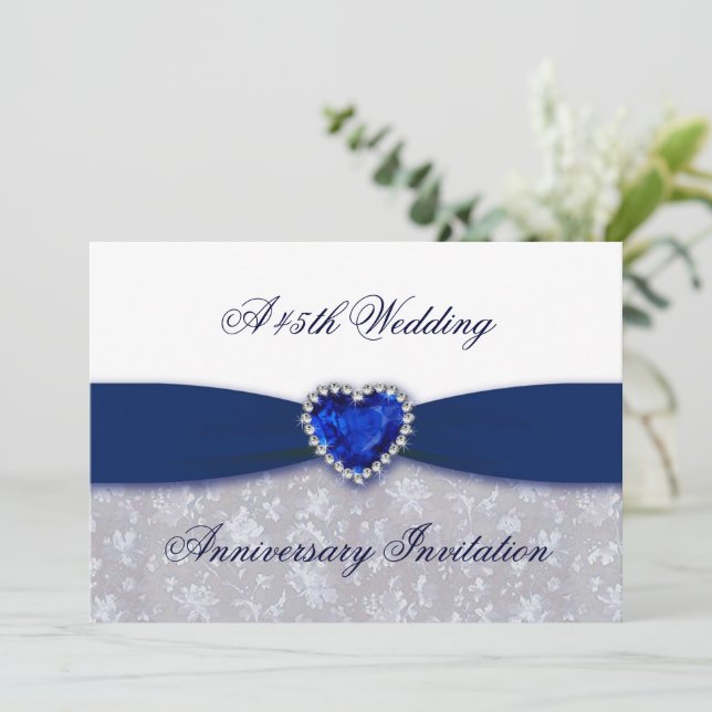 Invitation au 45e anniversaire de mariage en damas (Debout devant)