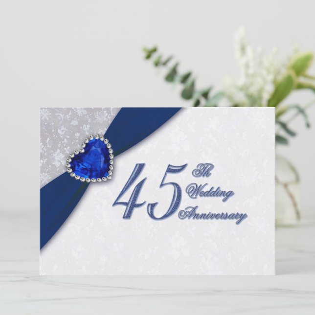 Invitation au 45e anniversaire de mariage en damas (Debout devant)