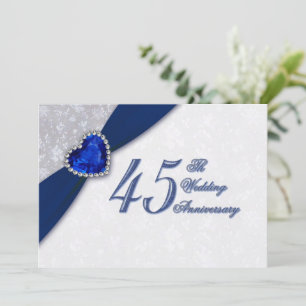Invitation au 45e anniversaire de mariage en damas