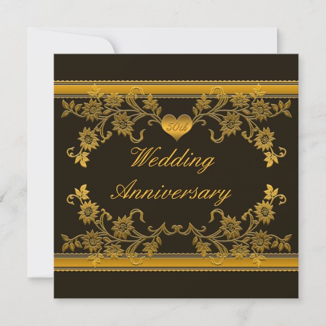 Invitation au 50e anniversaire de Floral noir, cui (Devant)