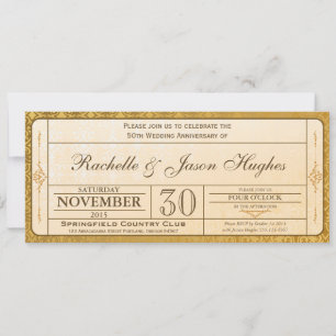 Invitation au 50e anniversaire de l'Mariage d'or