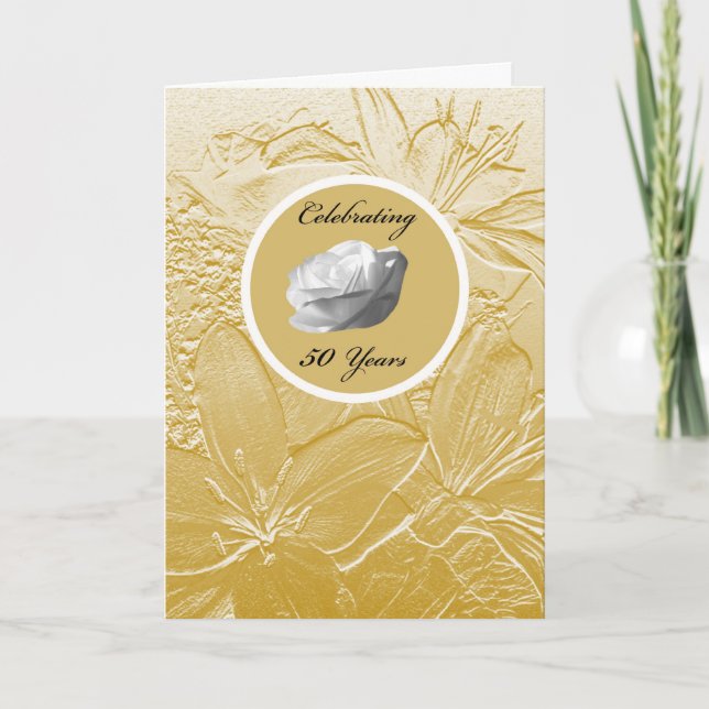 Invitation au 50e anniversaire de mariage -- Doré (Devant)