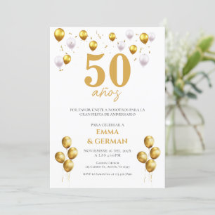 Invitation au 50e anniversaire en espagnol