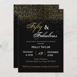 Invitation au 50e anniversaire Gold et Black