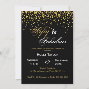 Invitation au 50e anniversaire Gold et Black