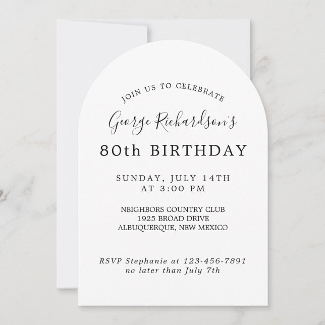Invitation au 80e anniversaire (Devant)