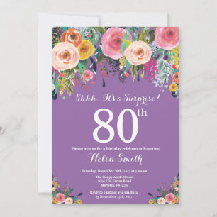 Invitation au 80e anniversaire de la Surprise flor