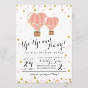 Invitation au Baby shower à ballon à air chaud