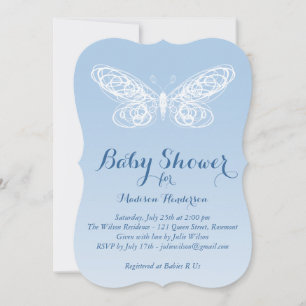 Invitation au Baby shower à papillon Ombre