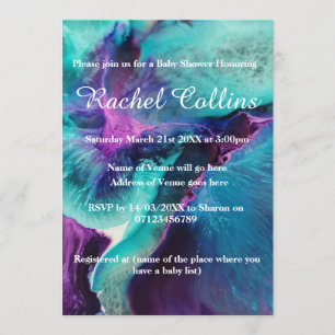 Invitation au Baby shower Abstrait Mermaid Splash