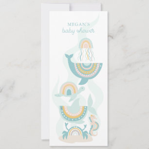 Invitation au Baby shower animal de la mer de Boho