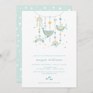 Invitation au Baby shower animal de la mer de Boho