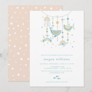 Invitation au Baby shower animal de la mer de Boho