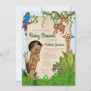 Invitation au Baby shower animal de Safari