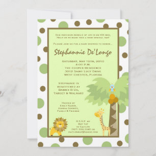 Invitation au Baby shower animal Jungle Safari 5x7