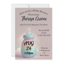 Invitation au Baby shower arc-en-ciel