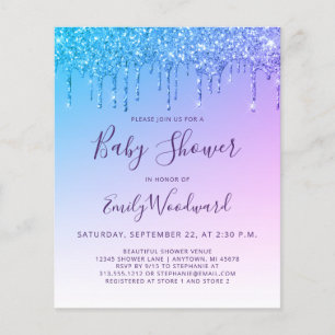 Invitation au Baby shower arc-en-ciel de la Partie