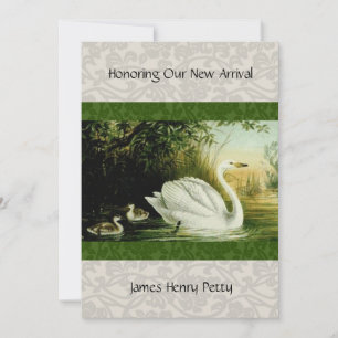 Invitation au Baby shower Baby Swans