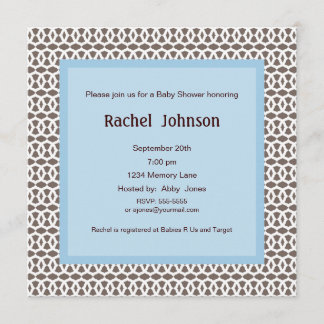 Invitation Au Baby shower Bleu Et Brown