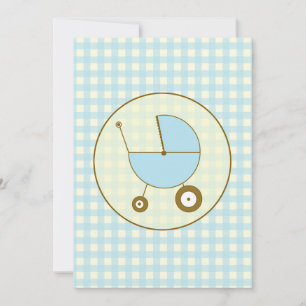 Invitation au Baby shower Blue En vichy