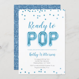 Invitation au baby shower Blue Ready to Pop