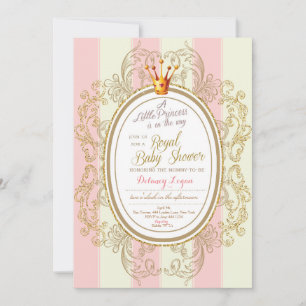 Invitation au Baby shower Blush Gold Royal Princes