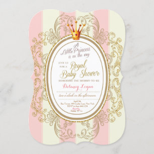 Invitation au Baby shower Blush Gold Royal Princes