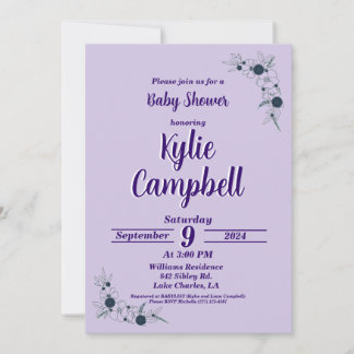 Invitation au Baby shower Boho Art Simple Line